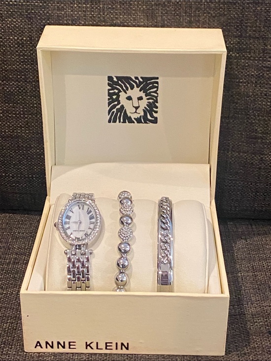 Anne Klein Accessories - Anne Klein Silver-Tone Watch with Two Silver Bracelets. NIB MSRP Macys $125.